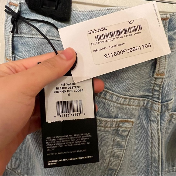 Re/done straight leg Jeans size 27 - Picture 6 of 6